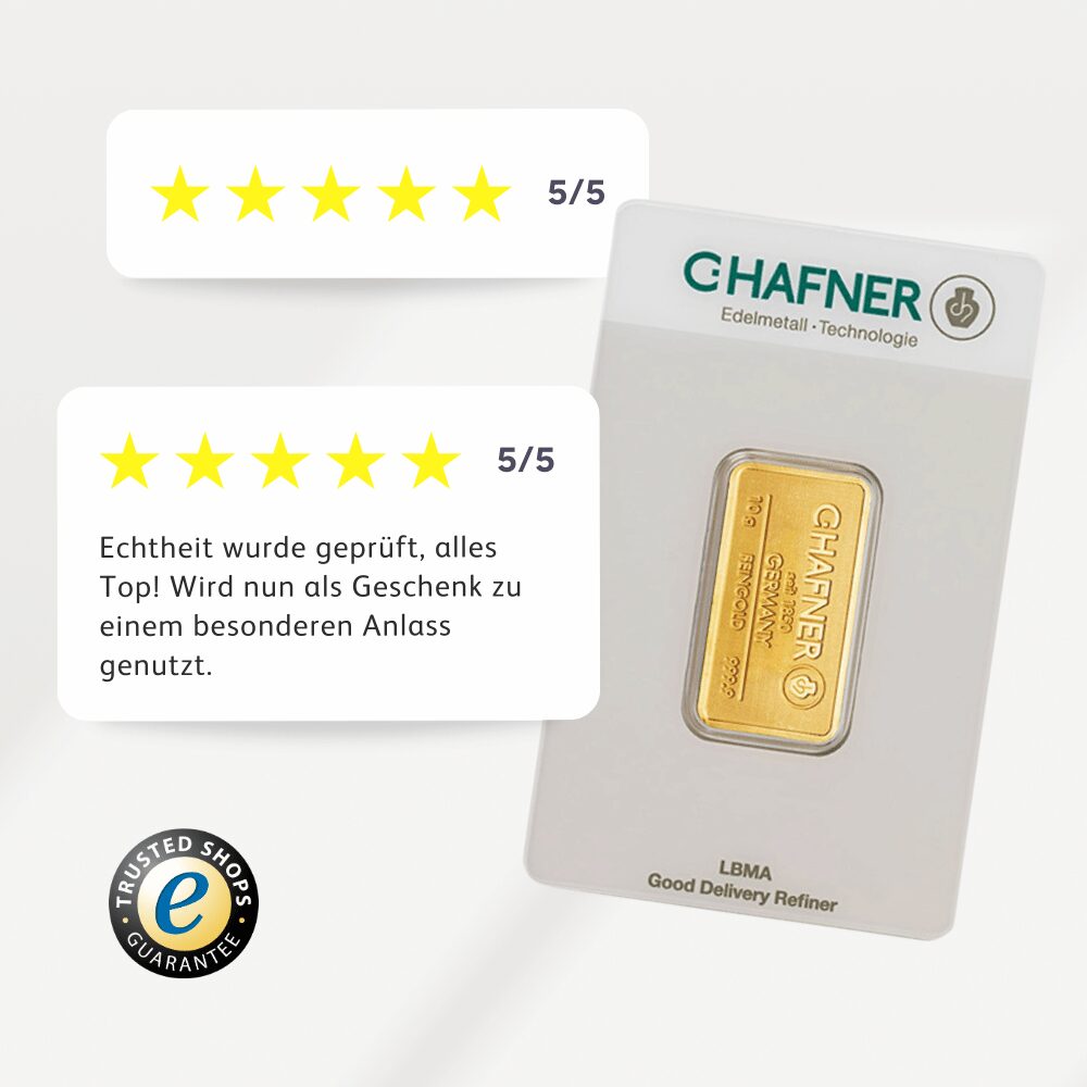 C.Hafner 10 g Goldbarren – Bild 5