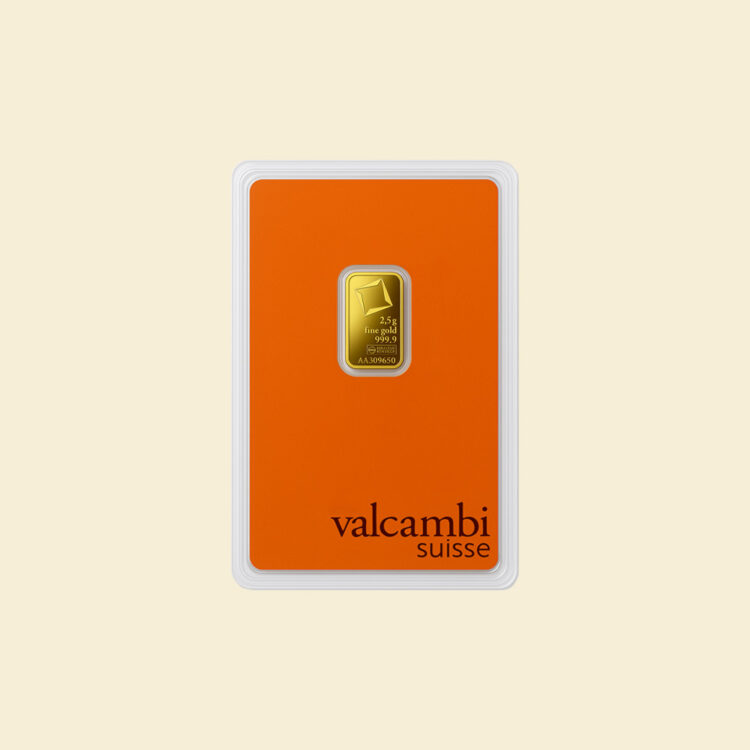 2,5 g Goldbarren Valcambi