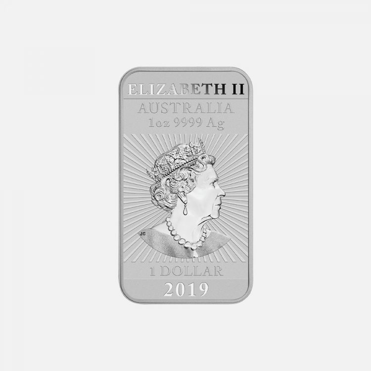 1 oz Silber-Münzbarren Rectangular Dragon 2019 Rückseite