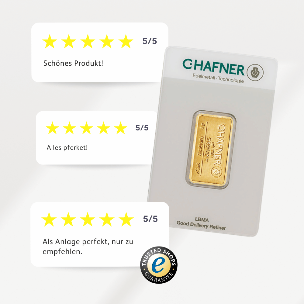 C.Hafner 5 g Goldbarren – Bild 5