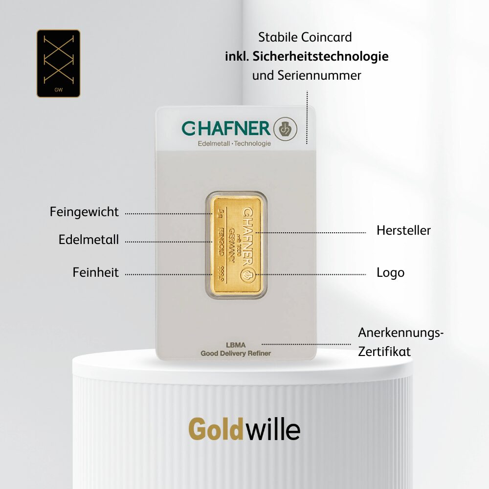 C.Hafner 5 g Goldbarren – Bild 4