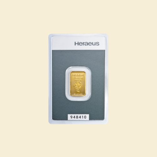 Heraeus 5 g Kinebar Goldbarren Vorderseite