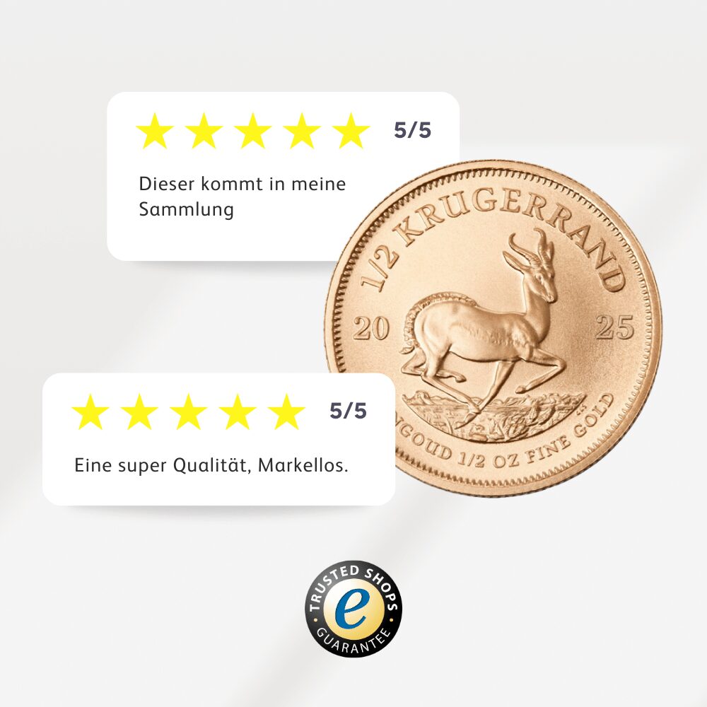 Krügerrand 1/2 oz Goldmünze (Aktueller Jahrgang) – Bild 5