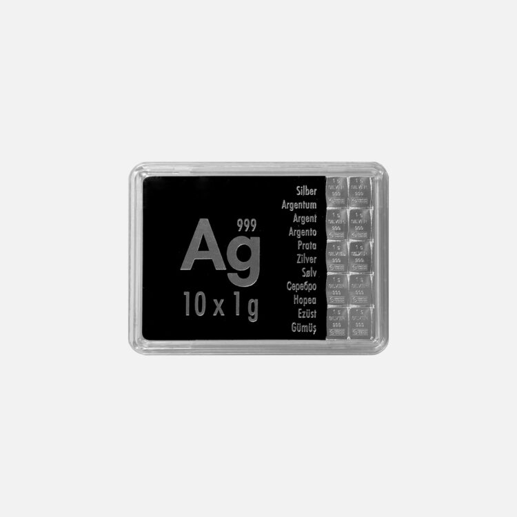 Valcambi Tafelsilber 10x 1 g Feinsilber