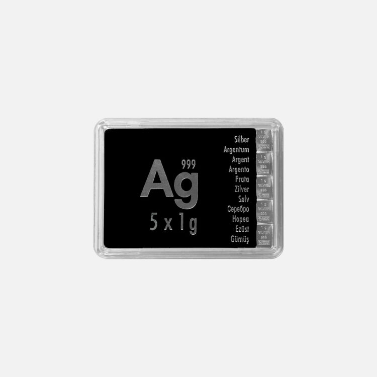 Valcambi Tafelsilber 5x 1 g Feinsilber