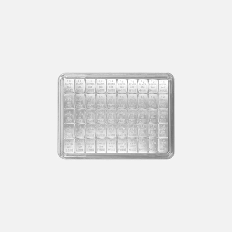 Valcambi Tafelsilber 50x 1 g Feinsilber