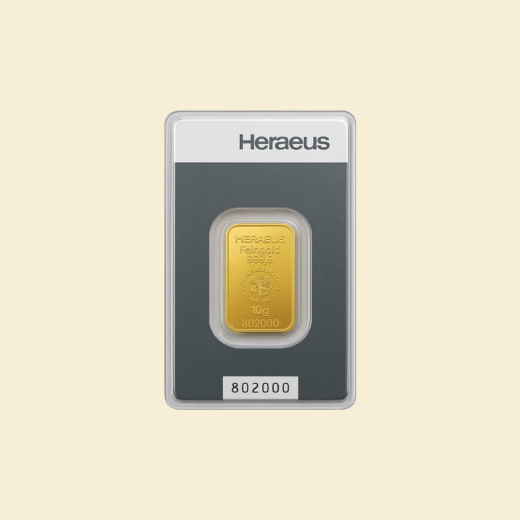 Heraeus 10 g Goldbarren