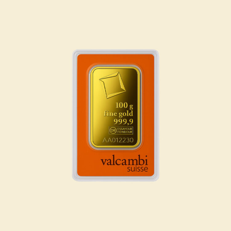 Valcambi 100 g Goldbarren