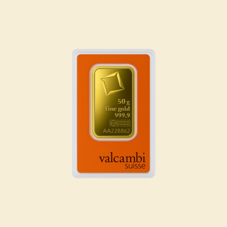 Valcambi 50 g Goldbarren