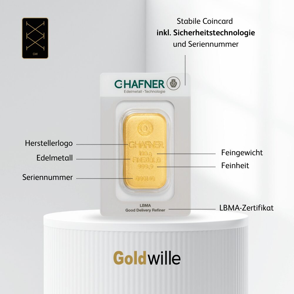 C.Hafner 100 g Gold-Gussbarren – Bild 5