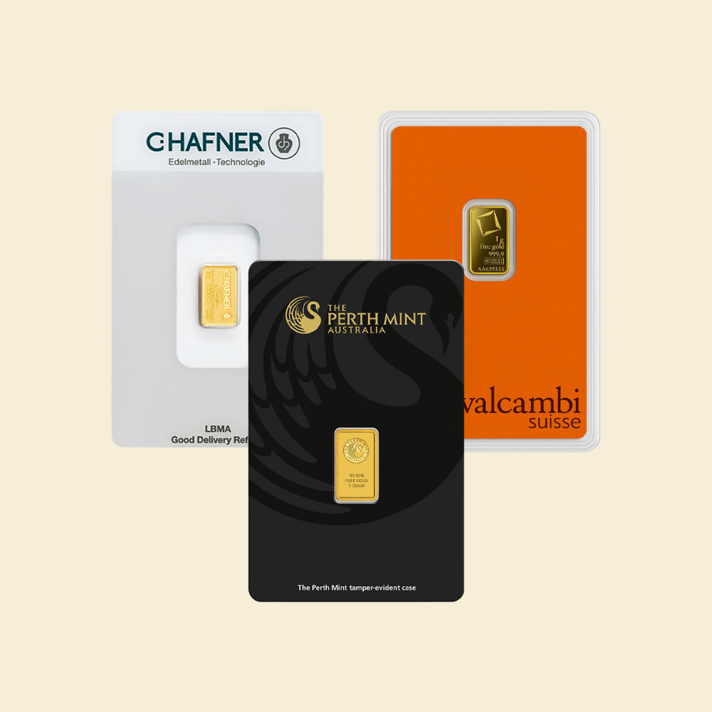1 g Goldbarren Resale (diverse)